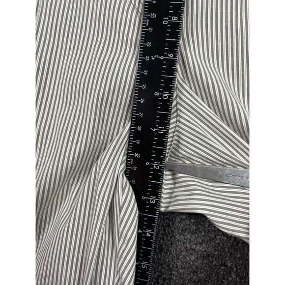 Acorn Pants Womens 16 Gray White Pinstripe Stretch Cotton Straight Leg Casual - Picture 6 of 7